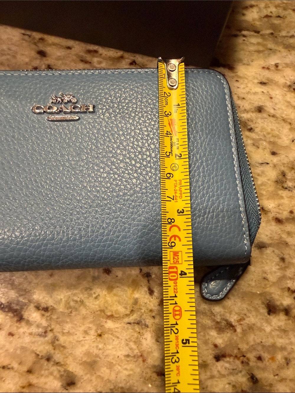 Coach Zip-Around Leather Wallet in Light Blue - Picture 10 of 11